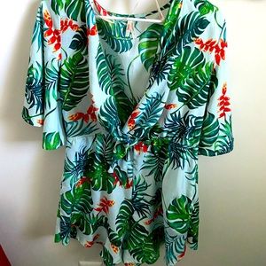 Tropical print romper